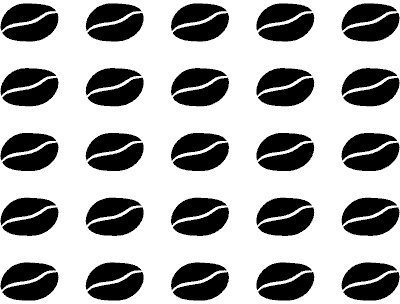 plot4u 25 Wandtattoo Kaffeebohnen je 2,91x1,92cm schwarz