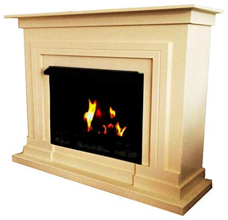 Gelkamin Ethanolkamin Modell Berlin Premium XXL mit GRATIS Zubehör - Farbwahl (Creme)