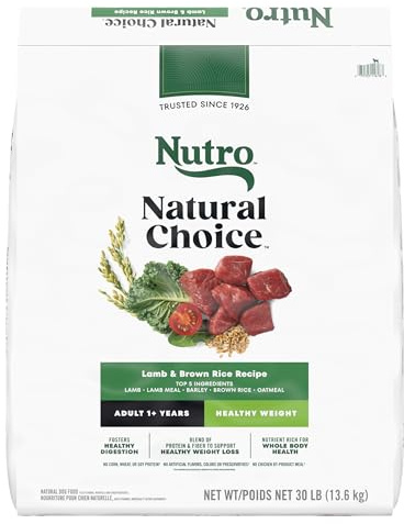 Nutro Natural Choice Dry Dog Food, Adult Healthy Weight Management Dog Food Dry Lamb and Brown Rice Recipe, 30 lbs.