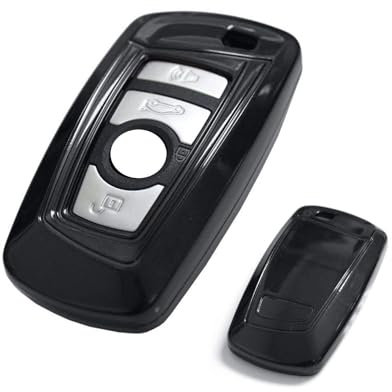 iJDMTOY Exact Fit Gloss Metallic Black Smart Key Fob Shell For BMW 1 2 3 4 5 6 7 X1 X3 Series, etc