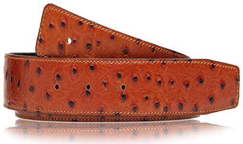 Erdi Ünver Straussenleder Optikin in Cognac Braun echt Leder Wendegürtel für Herren & Damen 4cm Breit Gürtel (100 cm)