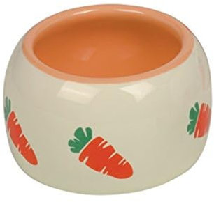 Nobby Carotte Mangeoire en Terre Cuite pour Rongeur Beige Diamètre 12 cm 250 ml