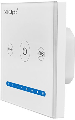 lighteu, Smart-Panel-Controller P1 original MiLight weißes Glas Touch Panel LED-Controller DC12V 24V 2-Kanal Helligkeit Dimmen Kontrolle für LED-Streifen