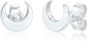 Elli Ohrringe Damen Halbmond Luna Basic Stecker matt in 925 Sterling Silber
