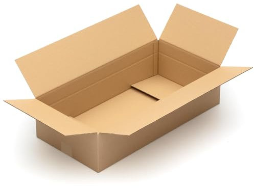 KK Verpackungen Versandkartons 600 x 300 x 150 mm Braun 1-wellig (Innenmaß 595 x 295 x 140 mm) | 25 Stück, Faltkartons Kartons für Versand als DHL Päckchen M Hermes Paketklasse M DPD GLS XL