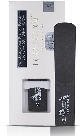 Forestone Black Bamboo W-Blast Synthetic Baritone Saxophone Reed with Bamboo Fiber and Carbon Blend, French Filed Cut with Dark, Classical Sound Profile - Long-Lasting - Made in Japan Medium (M)
