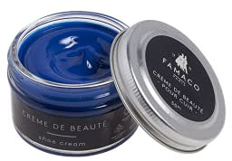 Famaco - Cirage Chaussure - Crème de Beauté - BLEU DUR - Pommadier 50 ml - Ravive les couleurs - Imperméabilise - Brillance longue durée