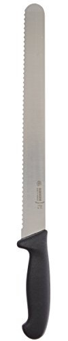 Giesser depuis 1776 - fabriqué en Allemagne - Couteau à jambon noir, Basic Black, lame 31 cm, dentelé, antidérapant, couteau à saucisse tranchant, lavable au lave-vaisselle, inoxydable