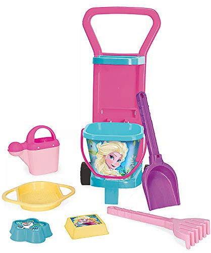 Wader 77970 - DISNEY Frozen Sandspielzeug Set mit Caddy, 8 Teile, ca. 24,5 x 22,5 x 59 cm, mehrfarbig, ideal als Geschenk zum Geburtstag, zu Ostern oder Weihnachten zum phantasievollen Spielen