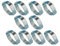 TR 13mm - 15mm 9/16 DOUBLE EAR 'O' CLIPS Fuel & Air Water Silicone Hose Pipe Clamp x10