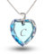 Kette mit Buchstaben personalisierter Swarovski Elements Herz Anhänger mit Gravur und 925 Silberkette Buchstabe C