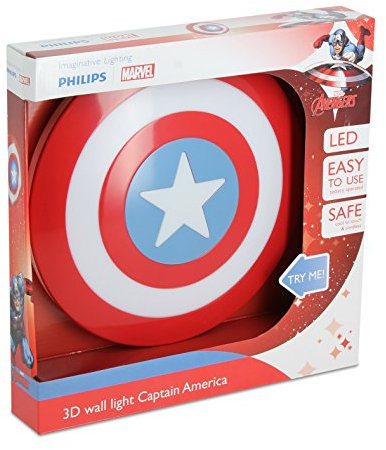 Philips Marvel Captain America Wandleuchte, 3D, rot, 7194032P0