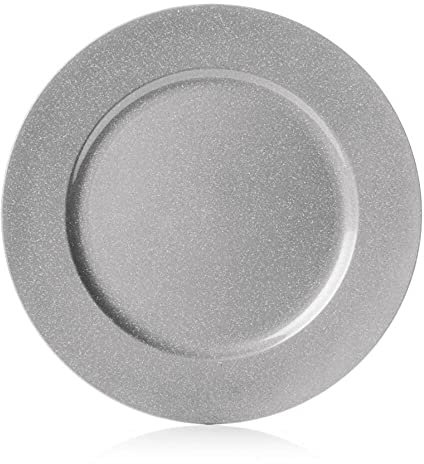 Premier Decorations 33cm Glitter Charger Plate Silver, JNS_467309