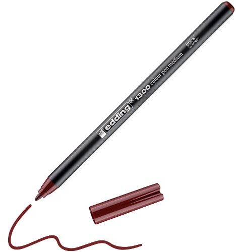 edding 1300 Fasermaler medium - englischrot - 1 Stift - Rundspitze 2 mm - Filzstift zum Zeichnen und Schreiben - Filzstift für Schule, Mandala, Bullet Journal
