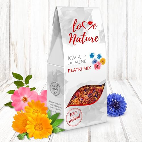 Bella Decor Essbare Blüten Getrocknete Blumen Dekoblüten Tortendeko Tortendekoration Kaffee Tee Desserts Limonade Speisen Blütenmix Blütenblätter 10 g