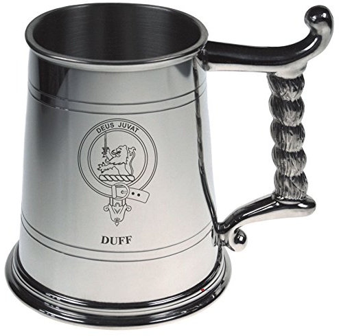 I LUV LTD Duff Crest Tankard mit Seilgriff in poliert Zinn 1 Pint Kapazität