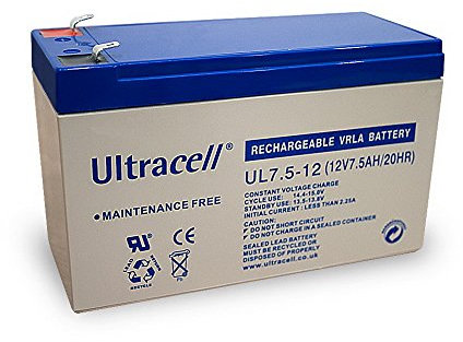 - Batterie ploMB ultracell - 12 v/7,5 ah (faston 187–4,8 mm) : 151 mm