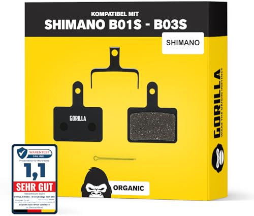 Performance Bremsbeläge für Shimano B01S B03S B05S MT200 & Tektro Bremsanlagen I Organisch I 1 Paar I Starke Bremskraft & langlebig I Gorilla Bikes Scheibenbremsbeläge für MTB & E-Bikes
