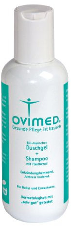 Ovimed Bio-basisches Duschgel und Shampoo mit Panthenol für Kopfhaut, Gesicht und Körper, 500ml, 500 ml
