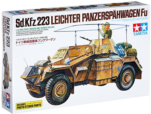 TAMIYA 300035268 - 1:35 WWII Sonderkraftfahrzeug 223 Leichter Späh Panzer (2), Gelb, Erdtöne
