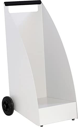 Max Knobloch Holzkarren weiß Kaminholzwagen Knwood Holzstapler mit Vollgummirädern Kaminholzwagen 70 Liter Outdoor RAL 9010