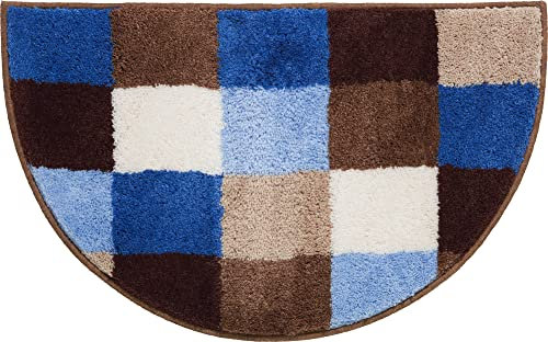 Erwin Müller Duschvorlage Kreta blau Größe 50x80 cm, Duschmatte, Duschvorleger rutschhemmend - kuscheliger Hochflor, für Fußbodenheizung geeignet