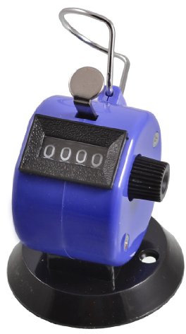 sourcing map Pitch Count für Golf 4 stellige Nummer Clicker Hand Handzähler, Schwarz/Blau