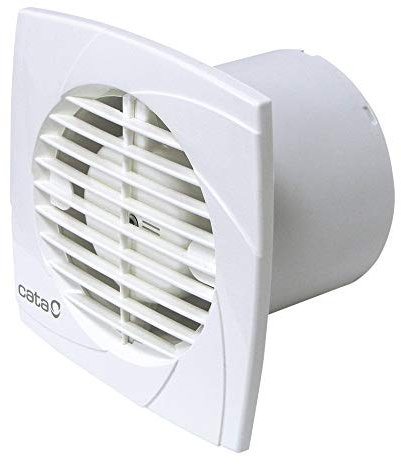 Cata B15 Plus Extracteur extra-plat pour salle de bain Série Standard pour mur et plafond Blanc Largeur 17 cm 28 W Plastique