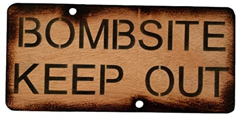Greenzone ® Children's Army Military Themed Bombsite Keep Out Wooden Door/Wall Plaque Sign