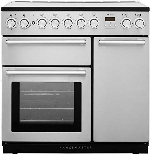 Rangemaster NEX90EISS/C Freestanding A/A Rated Electric Range Cooker -Stainless Steel / Chrome