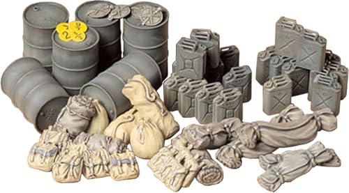 TAMIYA 35229 - 1:35 Diorama-Set Zubehör f.Allierte Fhz., Modellbau, Plastik Bausatz, Basteln, Hobby, Kleben, Plastikbausatz