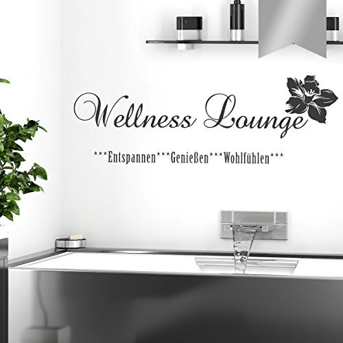 Wandkings Wandtattoo Wellness Lounge 50 x 17 cm silber - erhältlich in 33 Farben