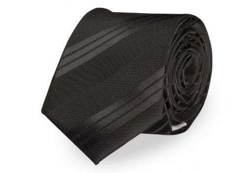 Fabio Farini - Herren gestreifte Krawatte in 8cm Breite, Schlips klassisch Robuste Pflegeleichte Mikrofaser für alle Anlässe wie Hochzeit, Beerdigung, Konfirmation oder Business Gestreift Schwarz
