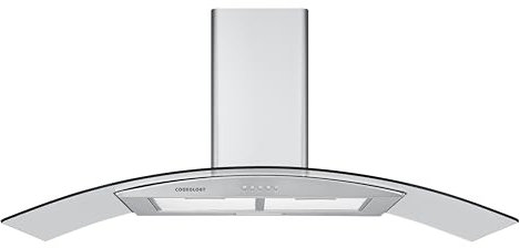 Cookology CGL100SS/A Energy A Rated Stainless Steel 100cm Curved Glass Chimney Cooker Hood