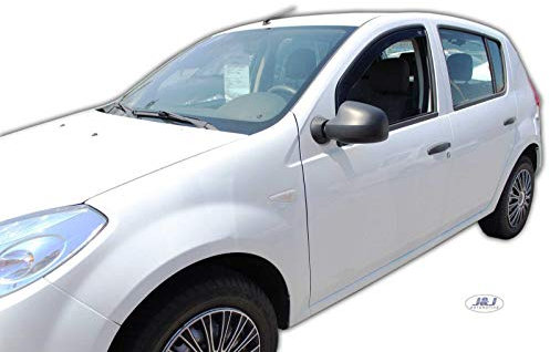 J&J AUTOMOTIVE | Windabweiser Passend Für Sandero/Stepway 2008-2012, Heko Regenabweiser, Getönt, Set 2-Teilig, Vorne, Aerodynamisch