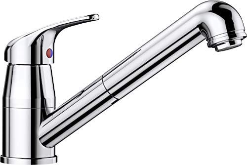 BLANCO DARAS-S | Küchenarmatur in chrom | Hochdruck | Mit herausziehbarem Schlauch | Rückflussverhinderer | Keramik Kartusche | Gesicherte Wasserqualität & wassersparend