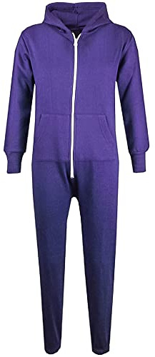 A2Z 4 Kids Children Plain Camouflage Jumpsuit Super Soft - Plain Onesie Purple 9-10