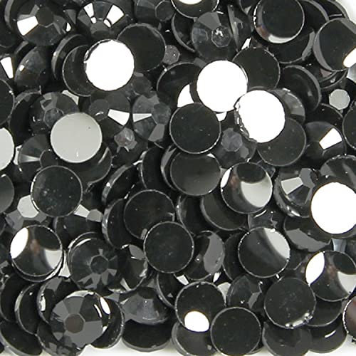 1000pcs 4mm Flat Back Resin Rhinestones Bling Crystal Diamantes for Nail Art & Craft (4mm, Black)