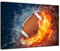 Bilderdepot24 Bild auf Leinwand | Football - Feuer und EIS in 70x50 cm als Wandbild | Wand-deko Dekoration Wohnung modern Bilder | 200916