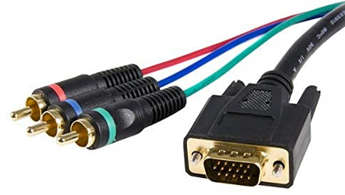 StarTech.com 3ft VGA - RCA - adaptadores de Cable de vídeo (VGA (D-Sub), 3 x RCA, Macho/Macho, Negro)