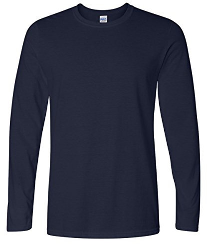 Gildan Men's Soft Style L/Sleeve T-Shirt, Blue (Navy), Large