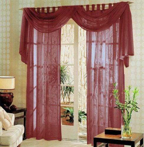 Gardinenbox Voile komplett GARDINEN Set 3tlg., Bordeaux, 60999