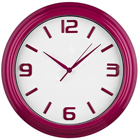 Premier Housewares Round Wall Clock - Raspberry
