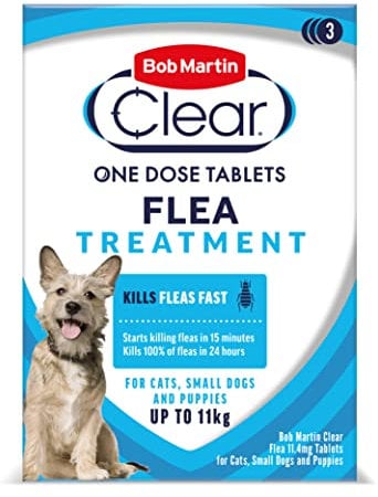 Bob Martin Clear Flea Treatment for Small Dogs & Puppies (3 Tablets) - Kills 100% of Fleas within 24 Hours (up to 11kg)
