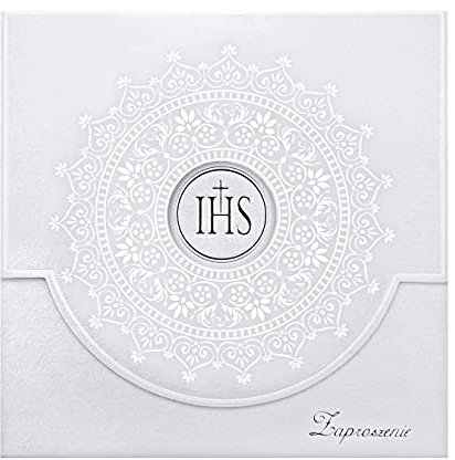 PartyDeco Kommunion Einladungen mit Umschlägen Kommunion Notizen Grußkarte Kommunion Eintritt Block Zubehör Einladungsset Weiß