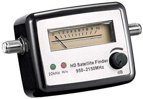 Sky Vision Digitaler Satfinder - Satelliten Finder Pegelmessgerät - HD TV-fähig - mit integrierter Tonausgabe - Zeigerskala zur Anzeige der Pegelstärke - auch für Astra 19.2 digital, schwarz
