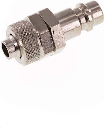 Kupplungsstecker (NW7,2) 10x8mm Schlauch, Messing vernickelt Werkstoff:Messing vernickelt