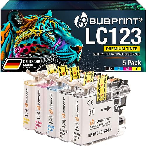 Bubprint 4 Druckerpatronen kompatibel als Ersatz für Brother LC-123 für DCP-J132 DCP-J152 W DCP-J4110 DCP-J552 DCP-J752 DW MFC-J245 MFC-J4410 MFC-J4510 MFC-J470 MFC-J6520 MFC-J6720 MFC-J870 DW