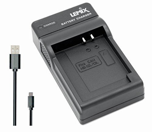 Lemix (CAN-NB13L) Ultra Slim USB Charger compatible with Canon NB-13L & NB-12L Batteries & Listed CANON Powershot & Vixia Cameras