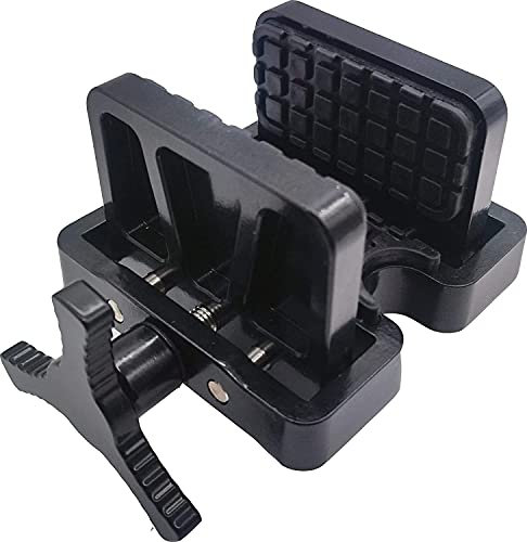 DeathGrip Aluminiumstativ mit langlebigem, leichtem, stabilem Design, Wasserwaage und freihändiger Bedienung für Jagd, Schießen und im Freien, Schwarz, Maximale Höhe: 47 (Schwarzer Sattel für Gewehr)